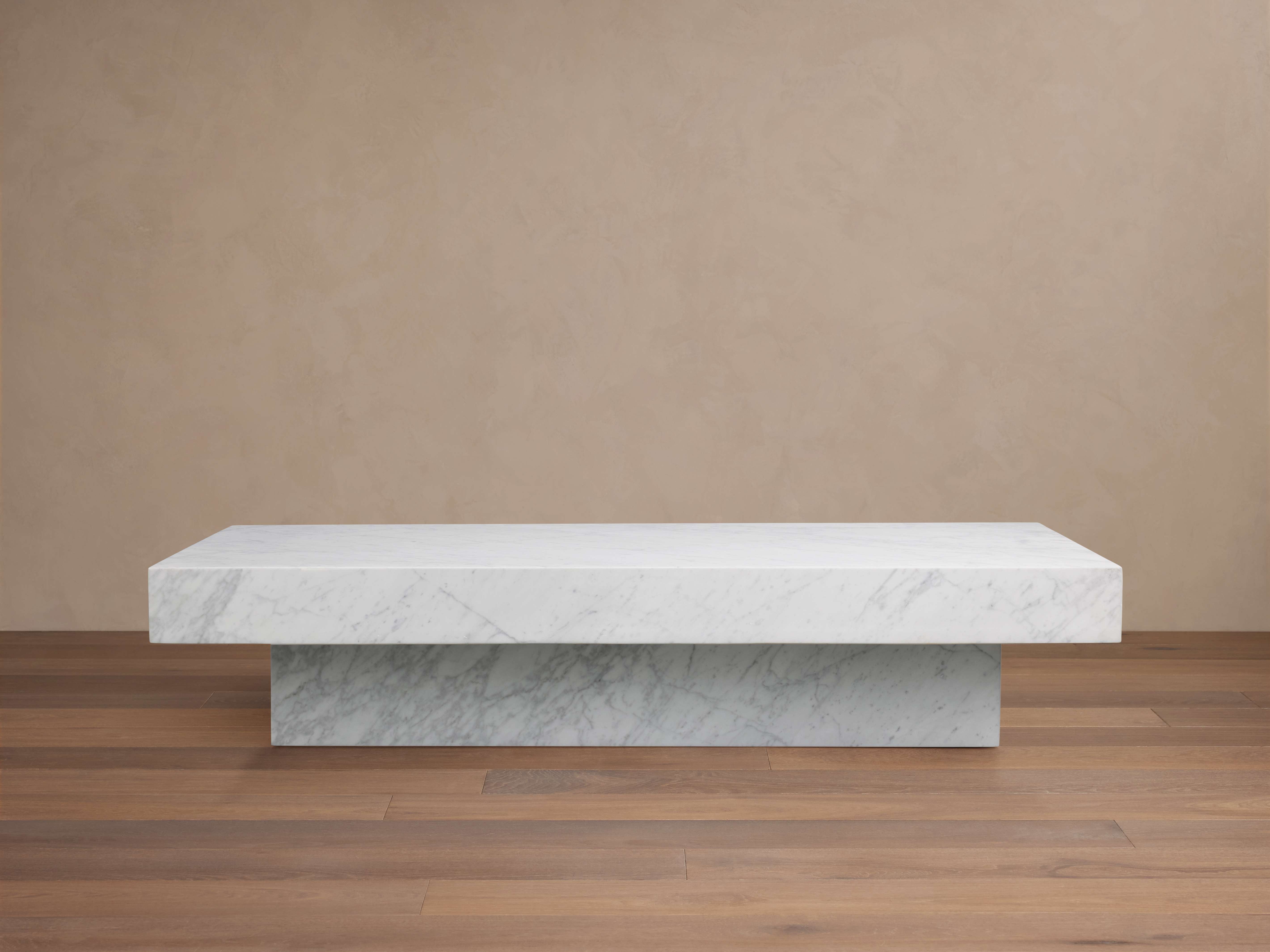 Cinzia Coffee Table Stone in White  Carrara/64" Tall - Image 0