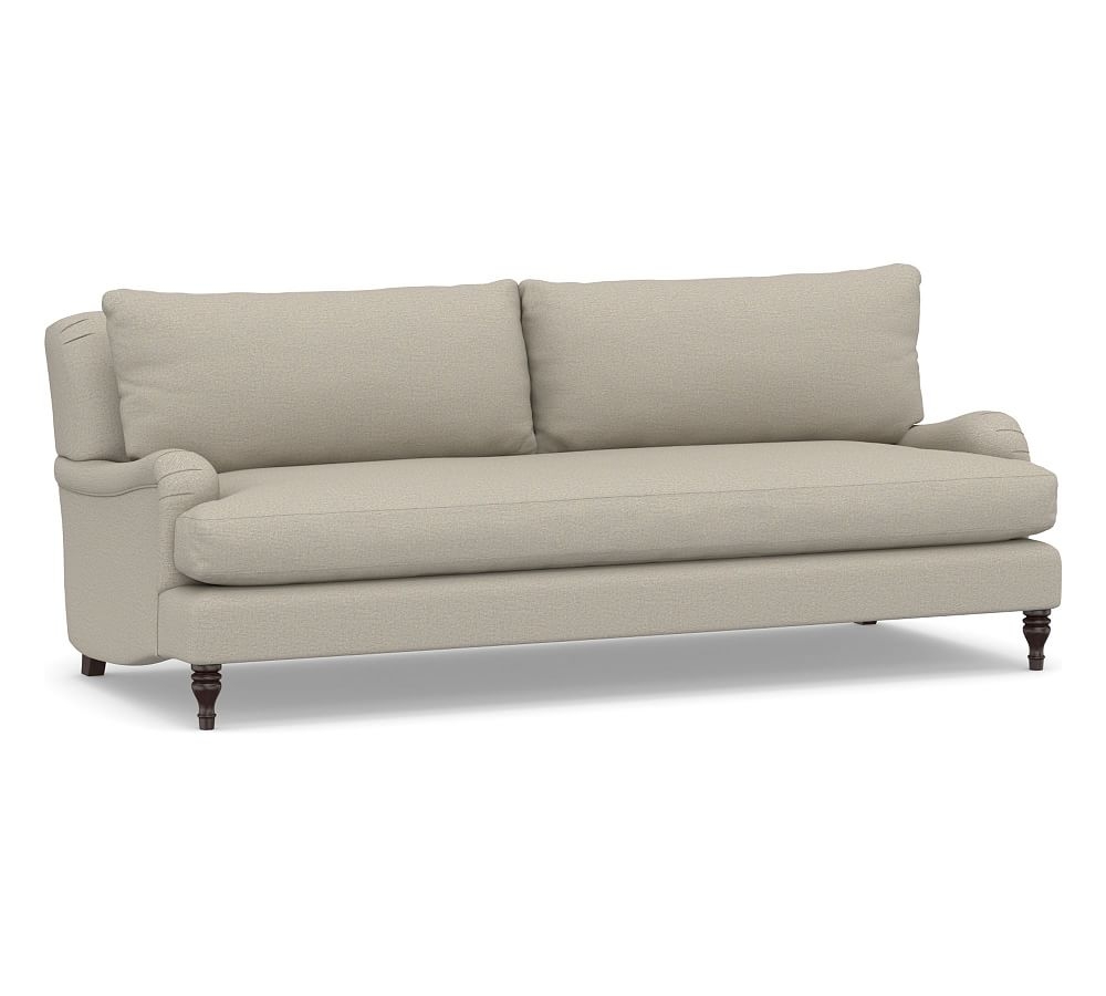 Carlisle Upholstered Grand Sofa 91" with Bench Cushion, Polyester Wrapped Cushions, Performance Boucle Fog - Image 0