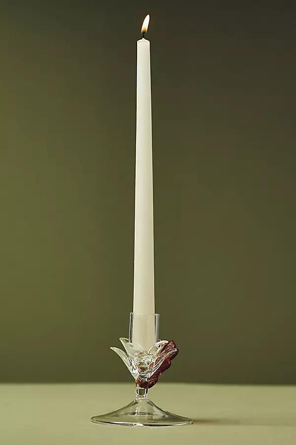 Amber Clear Floral Candle Holder - Image 0