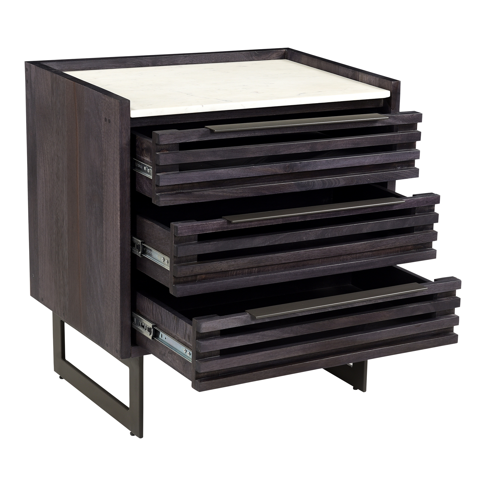Paloma 3 Drawer Nightstand Charcoal Grey - Image 2