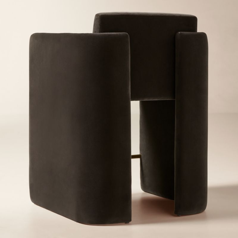 Carson Mink Velvet Counter Stool - Thumbnail 3