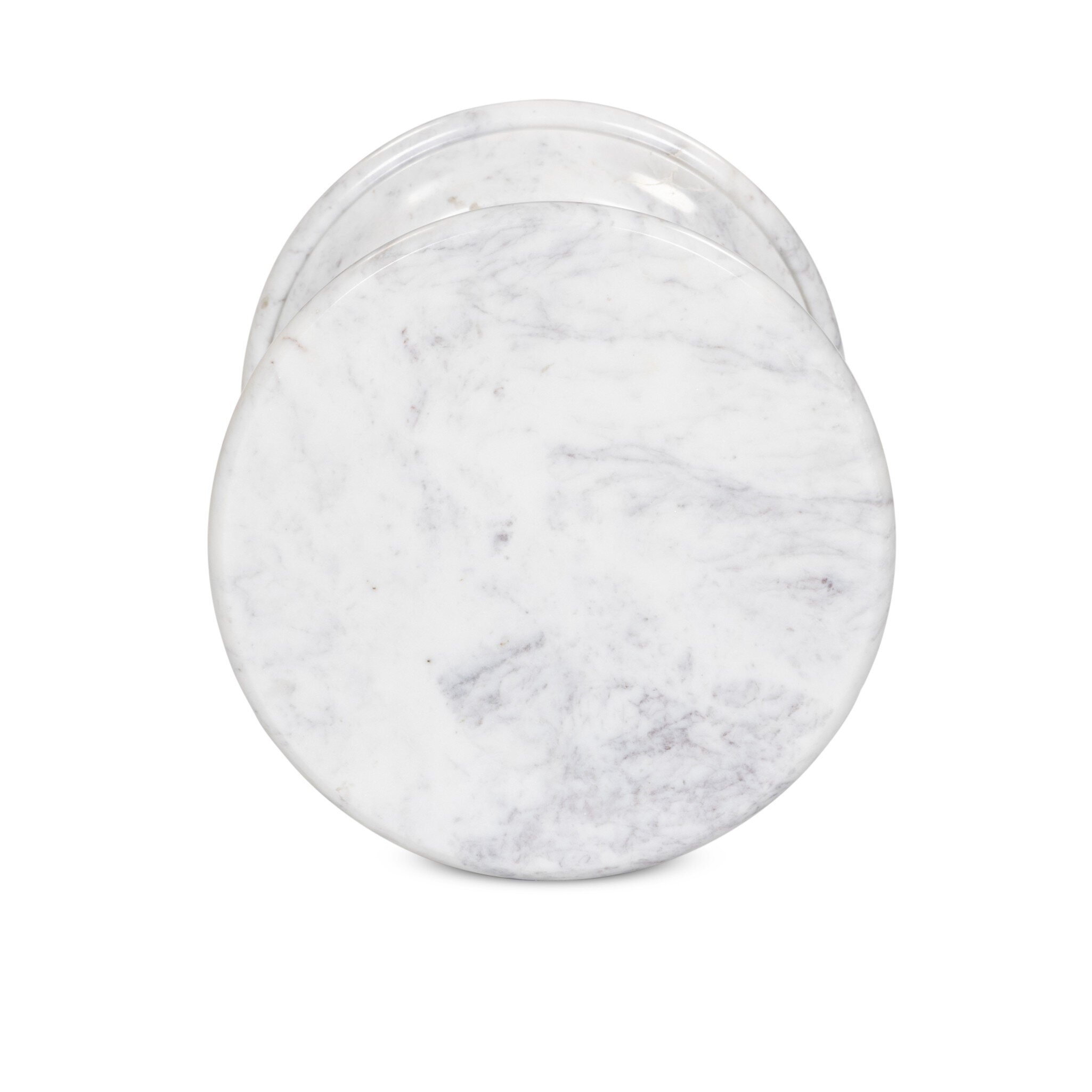 Cyprus End Table - Veined White Marble Solid - Image 6