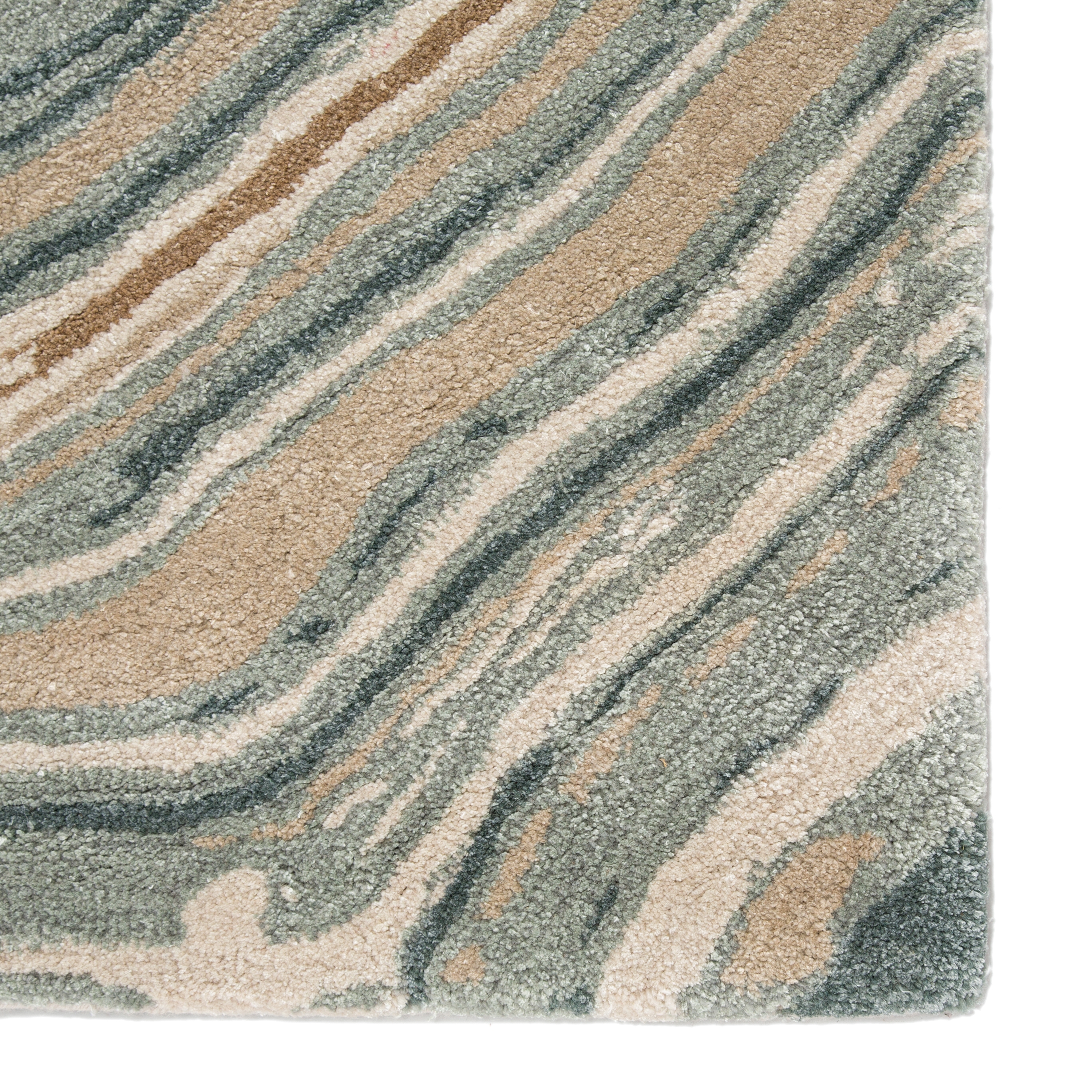 Atha Handmade Abstract Tan/ Gray Area Rug  (10'X14') - Image 3