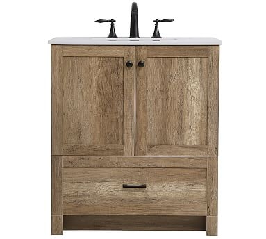 Natural Oak Alderson Single Sink Vanity, 30" - Image 0