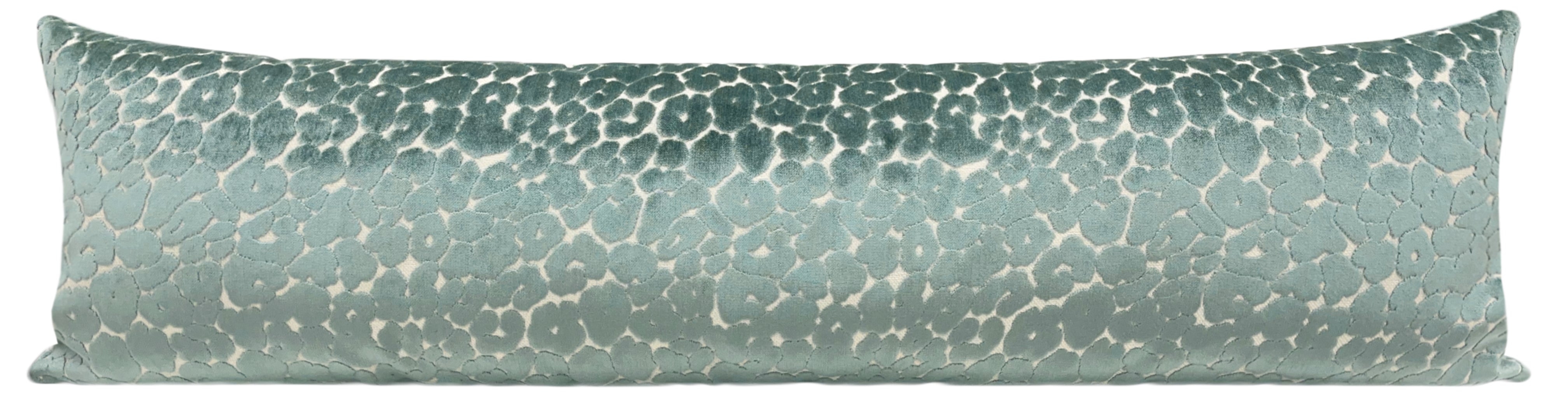 THE XL LUMBAR :: LEOPARD CUT VELVET // TURKISH BLUE - 14" X 48" - Image 3