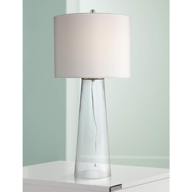 Marcus Clear Glass Tapered Column Table Lamp - Image 1