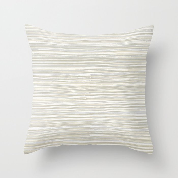 Rake Watercolor In Cream Throw Pillow by House Of Haha - Cover (20" x 20") With Pillow Insert - Outdoor Pillow - Image 0