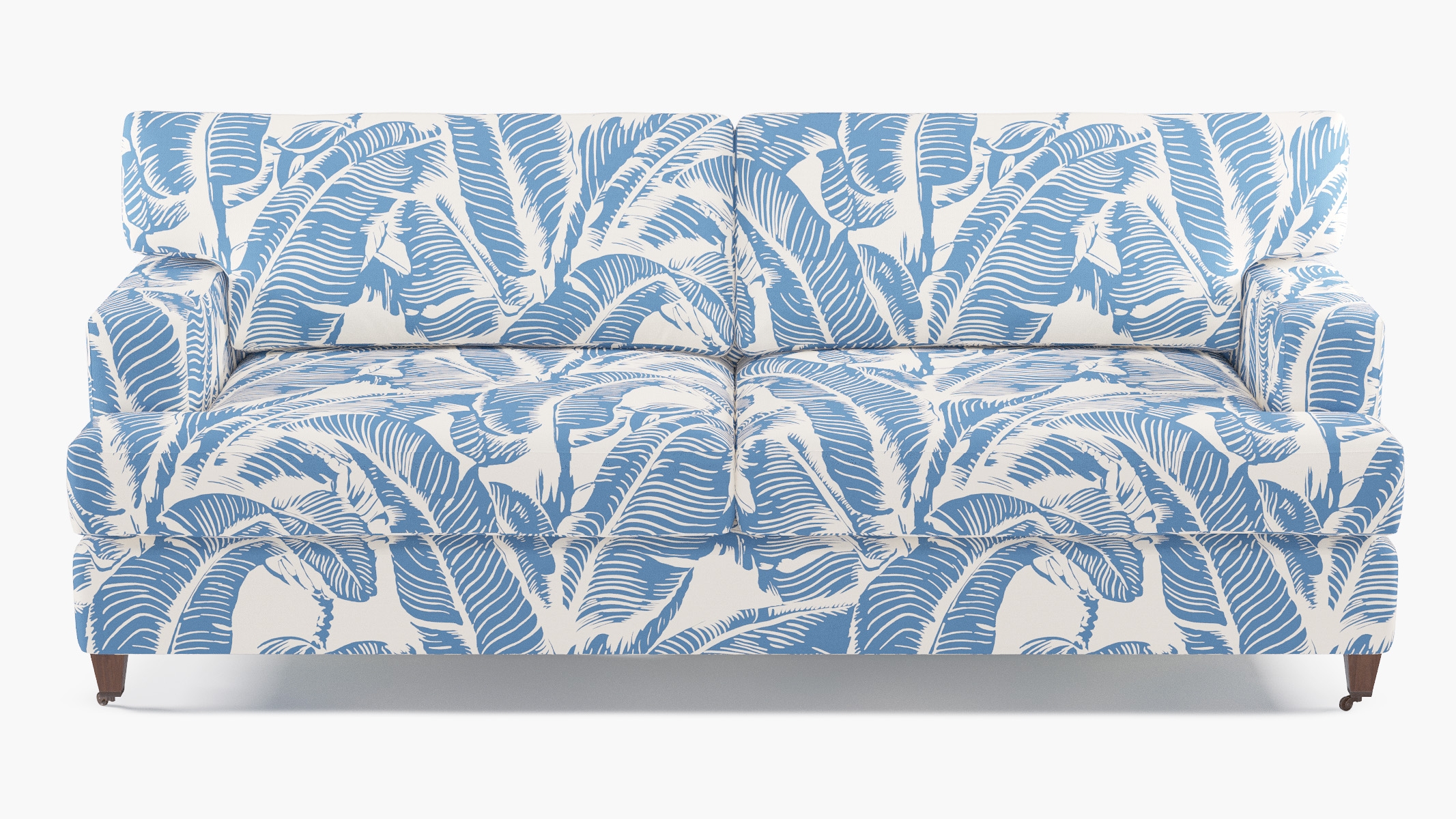 Classic Sofa, Cornflower Martinique® Encore, Walnut with Antique Brass Caster - Image 0