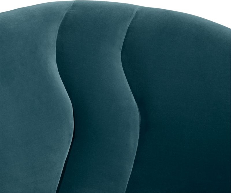 Copine Peacock Velvet Curved Chaise Lounge - Image 6