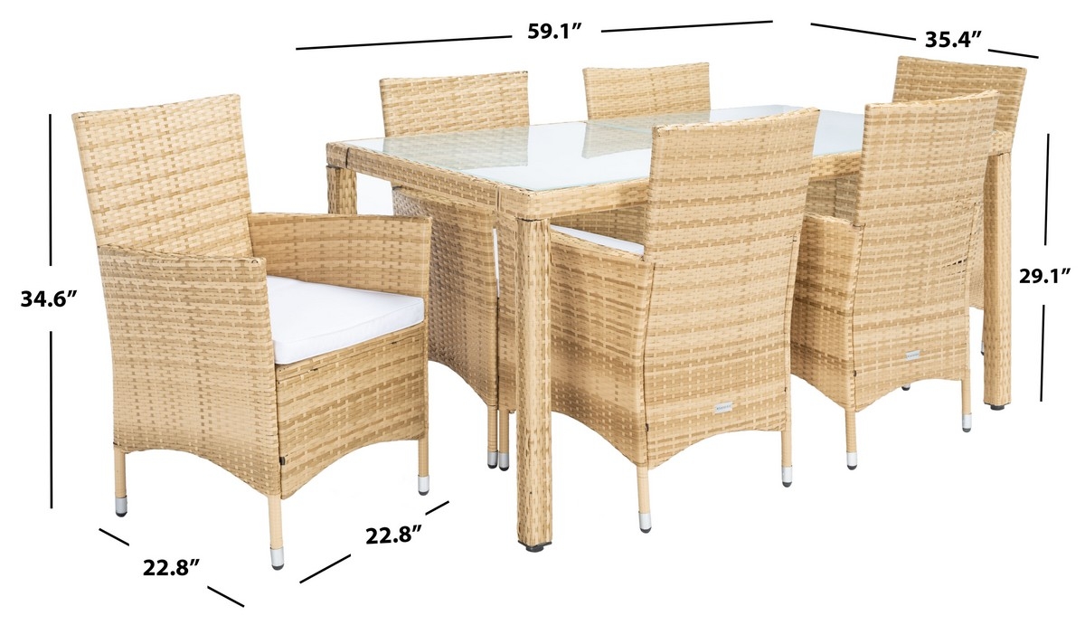 Jolin Dining Set - Natural/White - Safavieh - Image 5