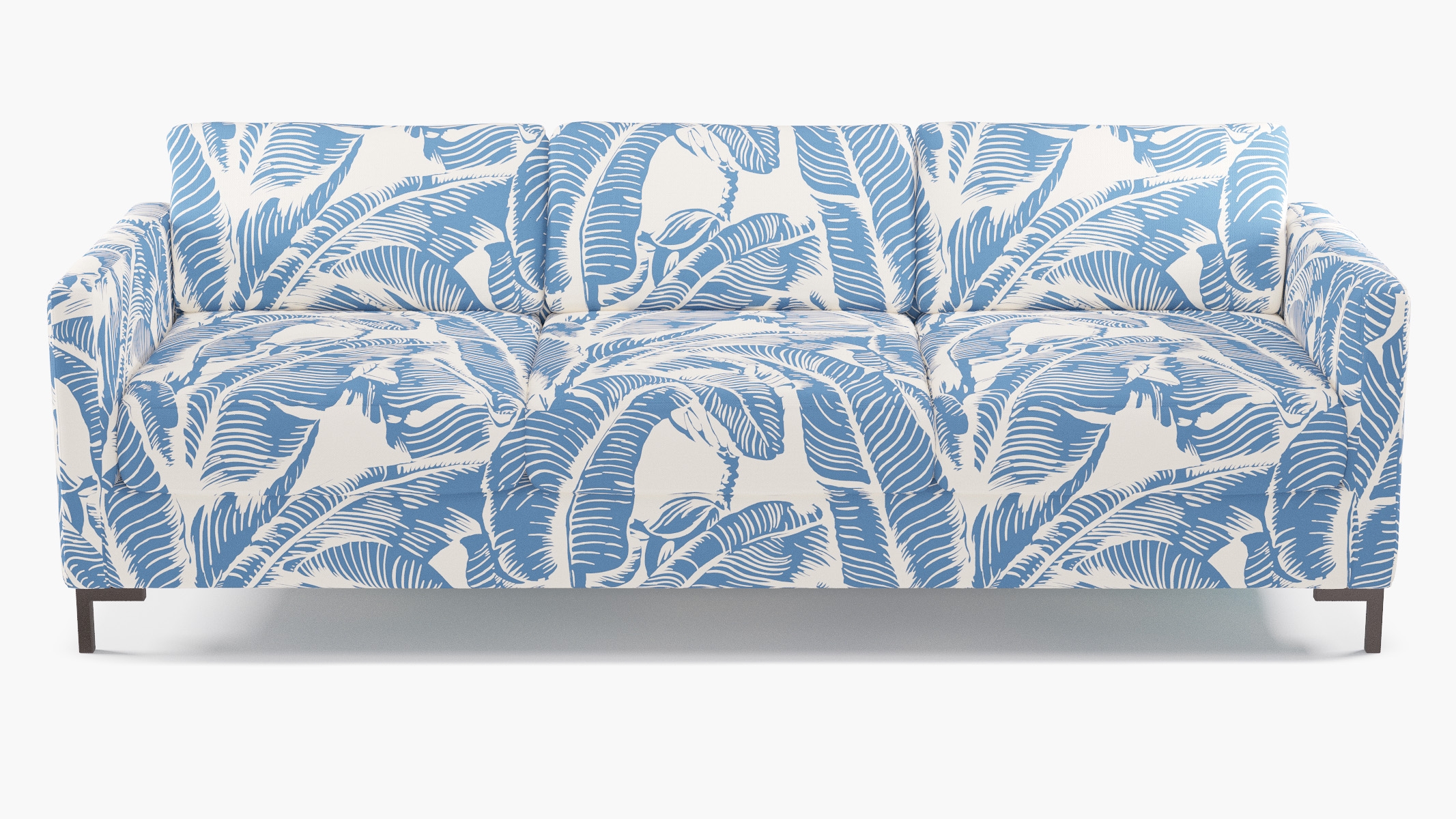 Modern Sofa, Cornflower Martinique® Encore, Bronze L Leg - Image 0