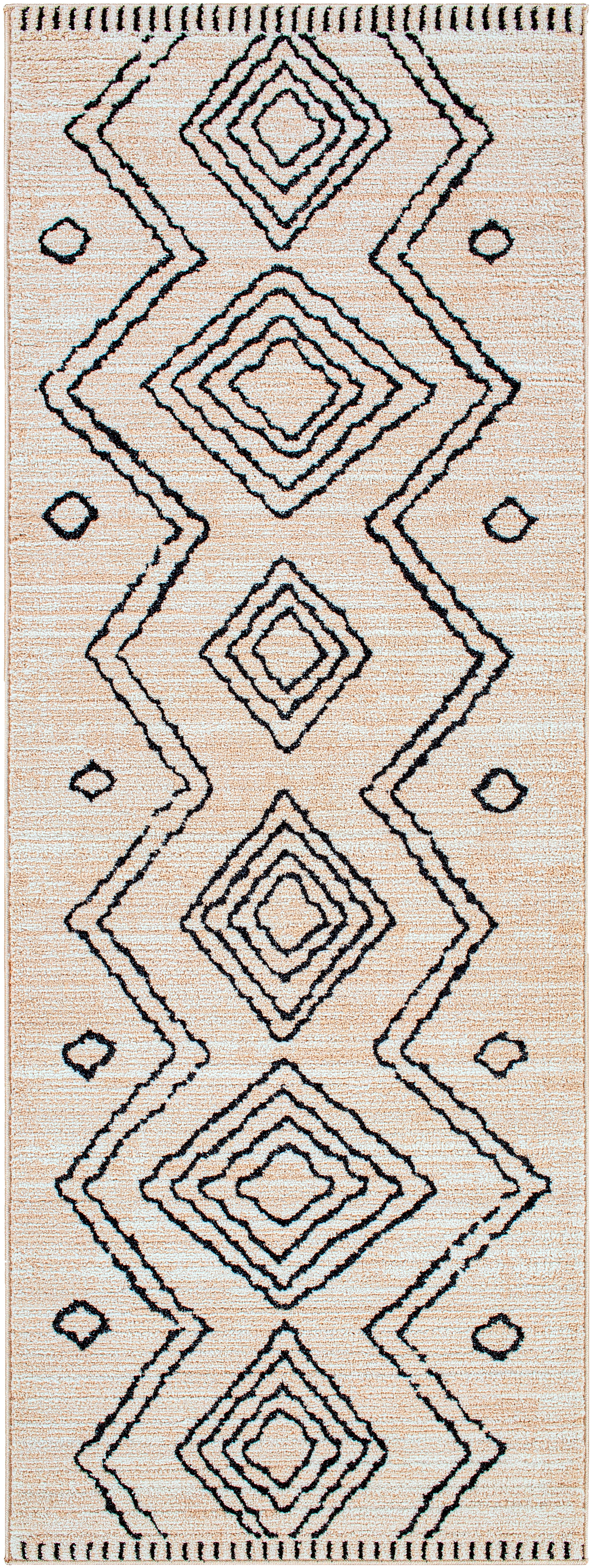 Cozy Beige Indoor 2'7" x 7'3" Machine Woven Rug - Image 0