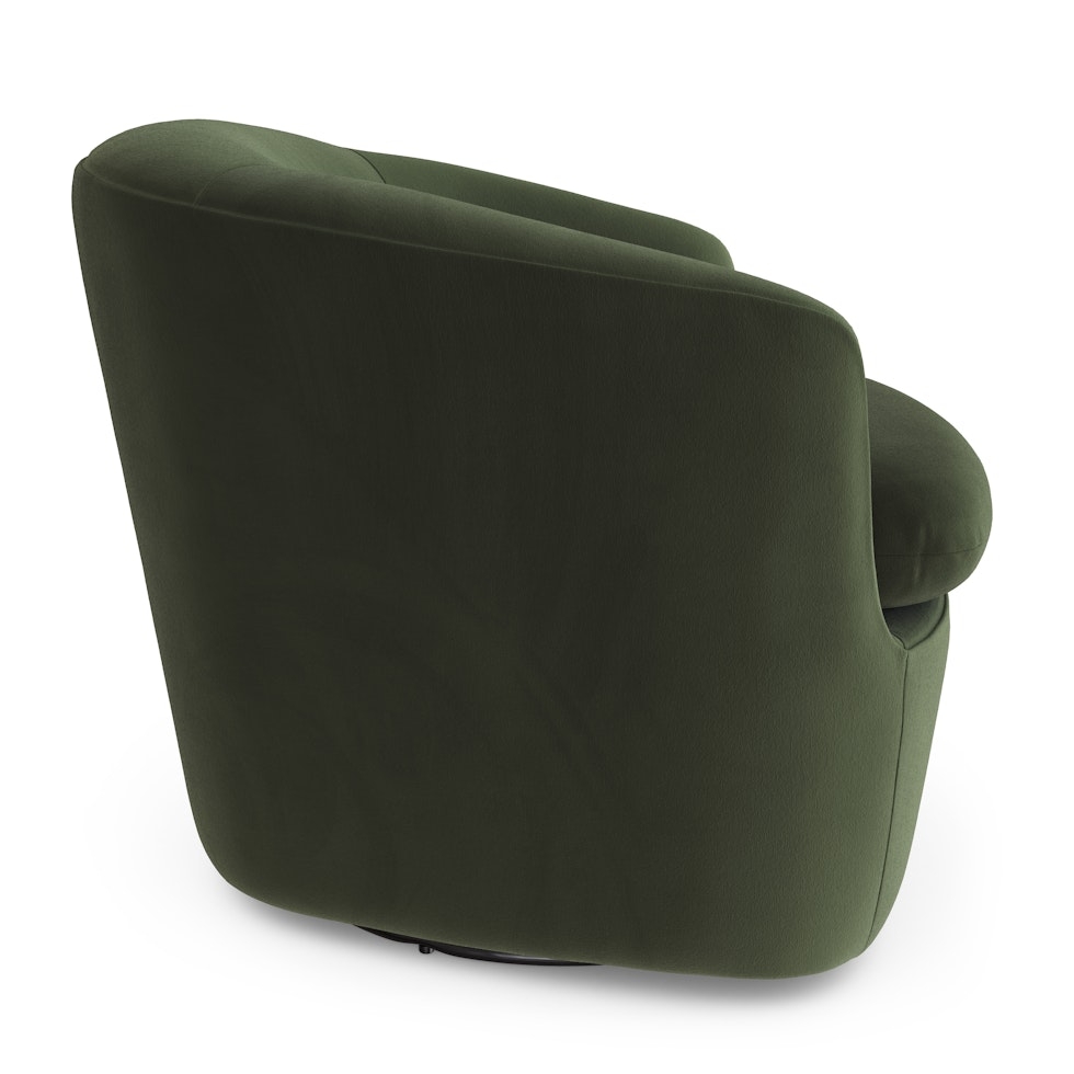 Turoy 32.5" Velvet Swivel Lounge Chair - Hale Fir Green - Image 2