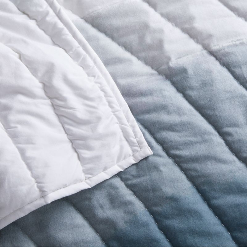 Organic Blue Brushstroke Crib Quilt - Image 1