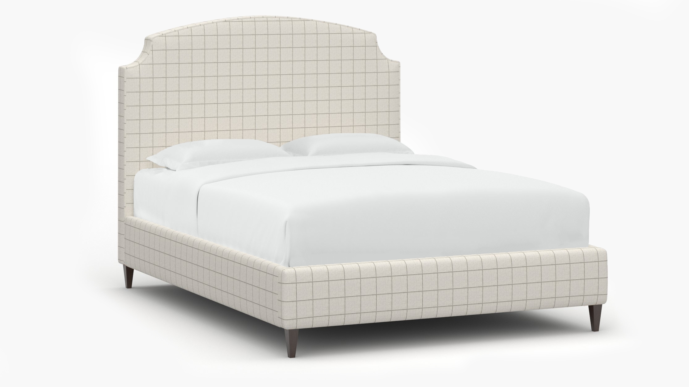 Cove Bed, Coal Windowpane, Espresso Square Tapered Leg, King - Image 1