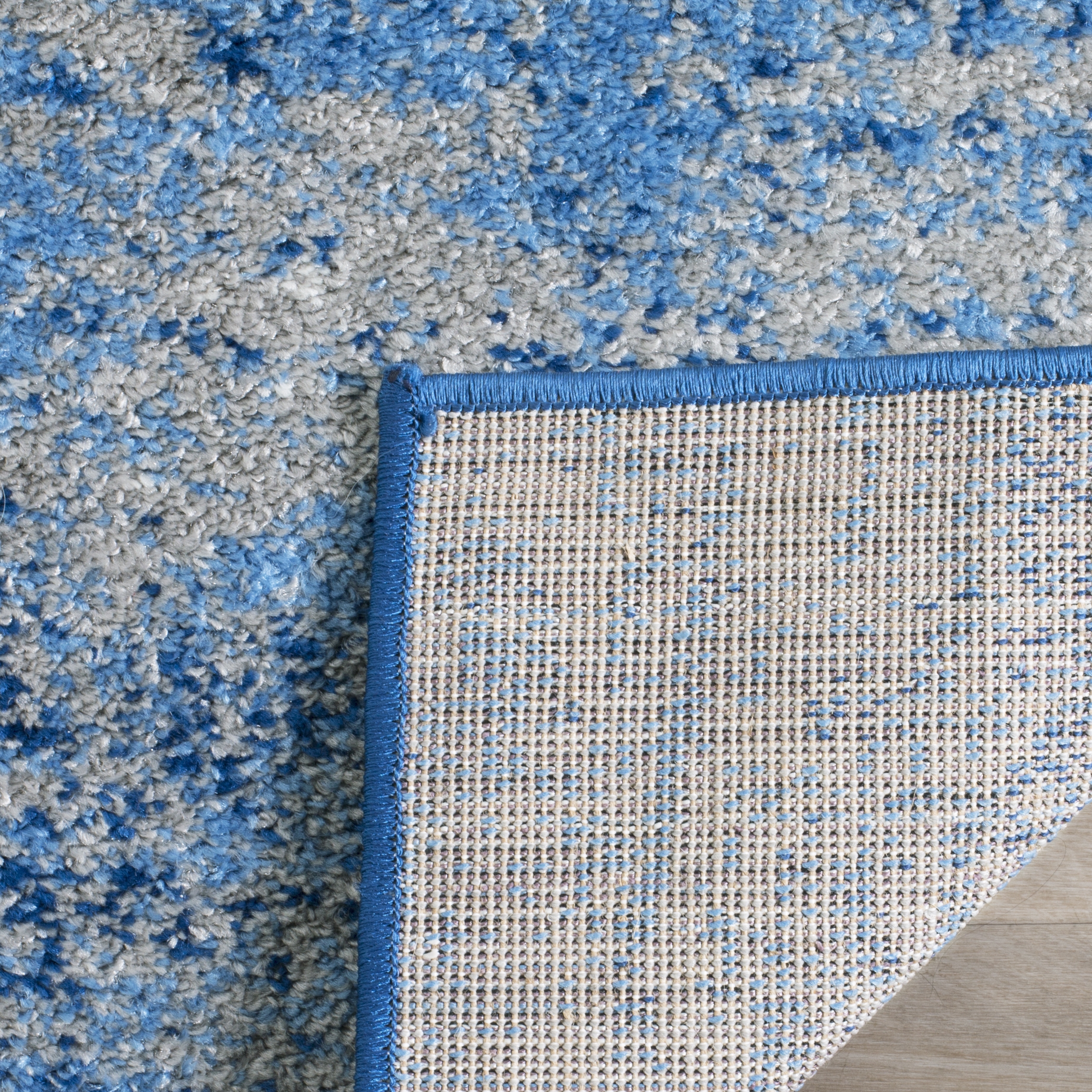 Arlo Home Woven Area Rug, ADR112F, Silver/Blue,  8' X 8' Square - Image 2