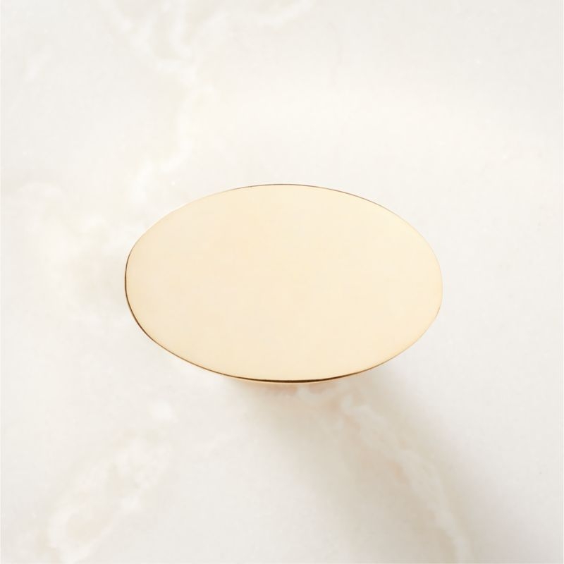 Cravat Polished Unlacquered Brass Cabinet Knob 1.25" - Image 1