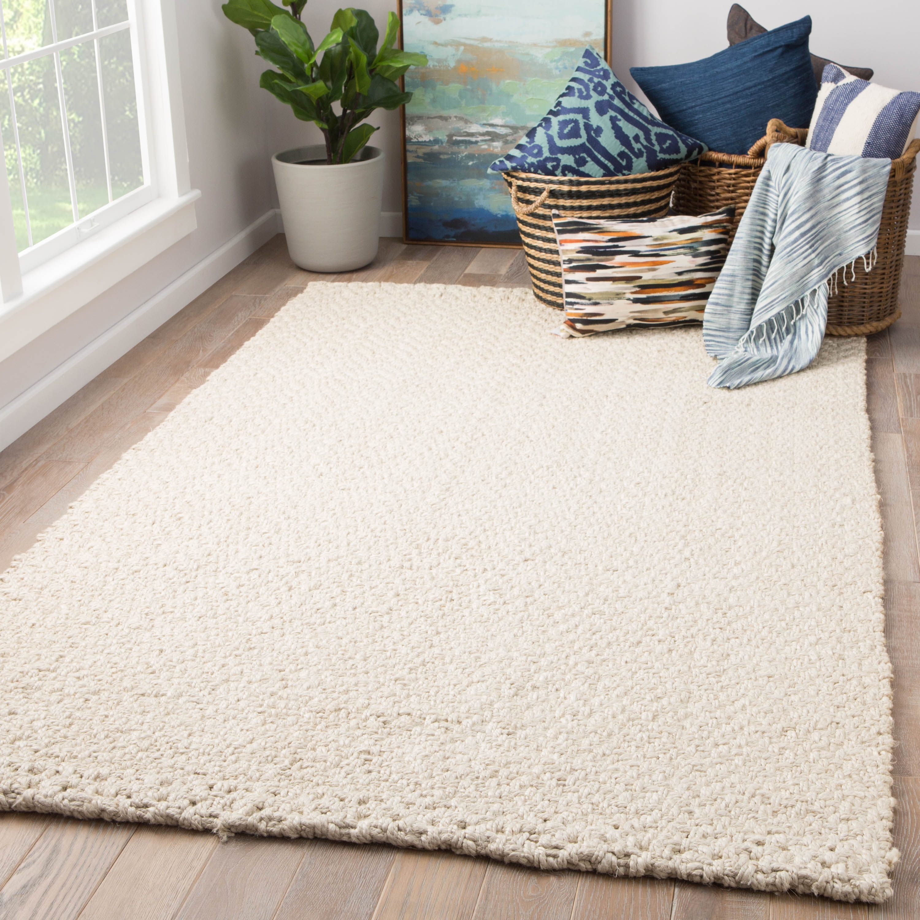 Tracie Natural Solid White Area Rug (6'X9') - Image 4