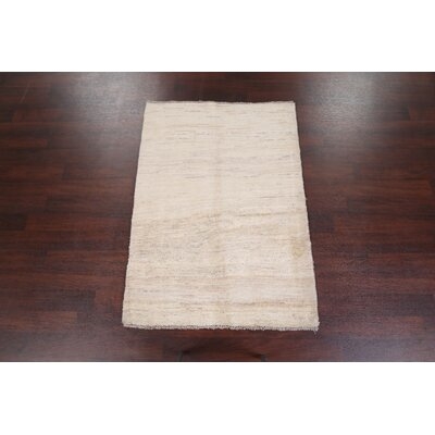 One-of-a-Kind Mack Hand-Knotted New Age Ivory 3'8" x 5'1" Wool Area Rug - Image 0