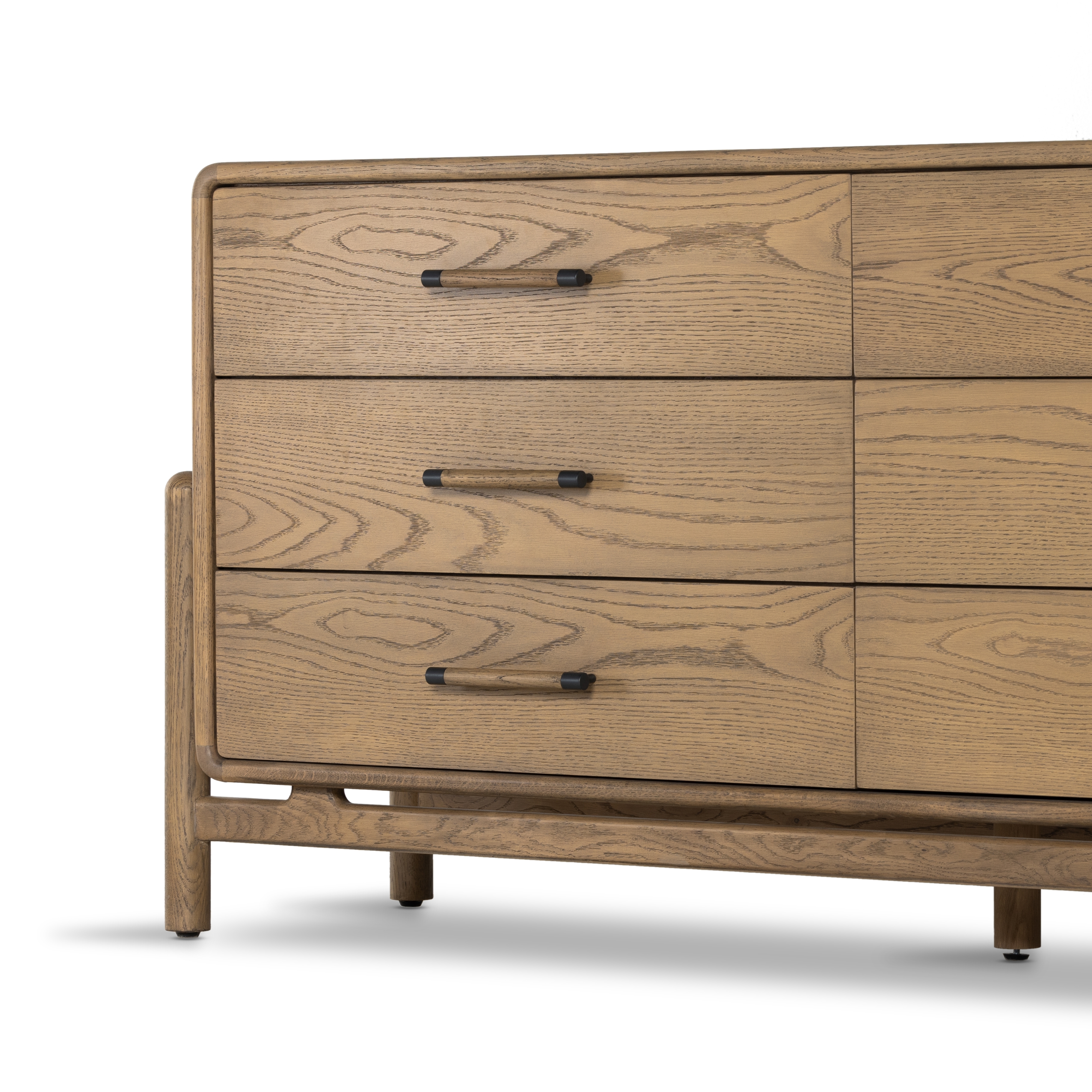 Caroline 6 Drawer Dresser-Smoked Oak - Image 10