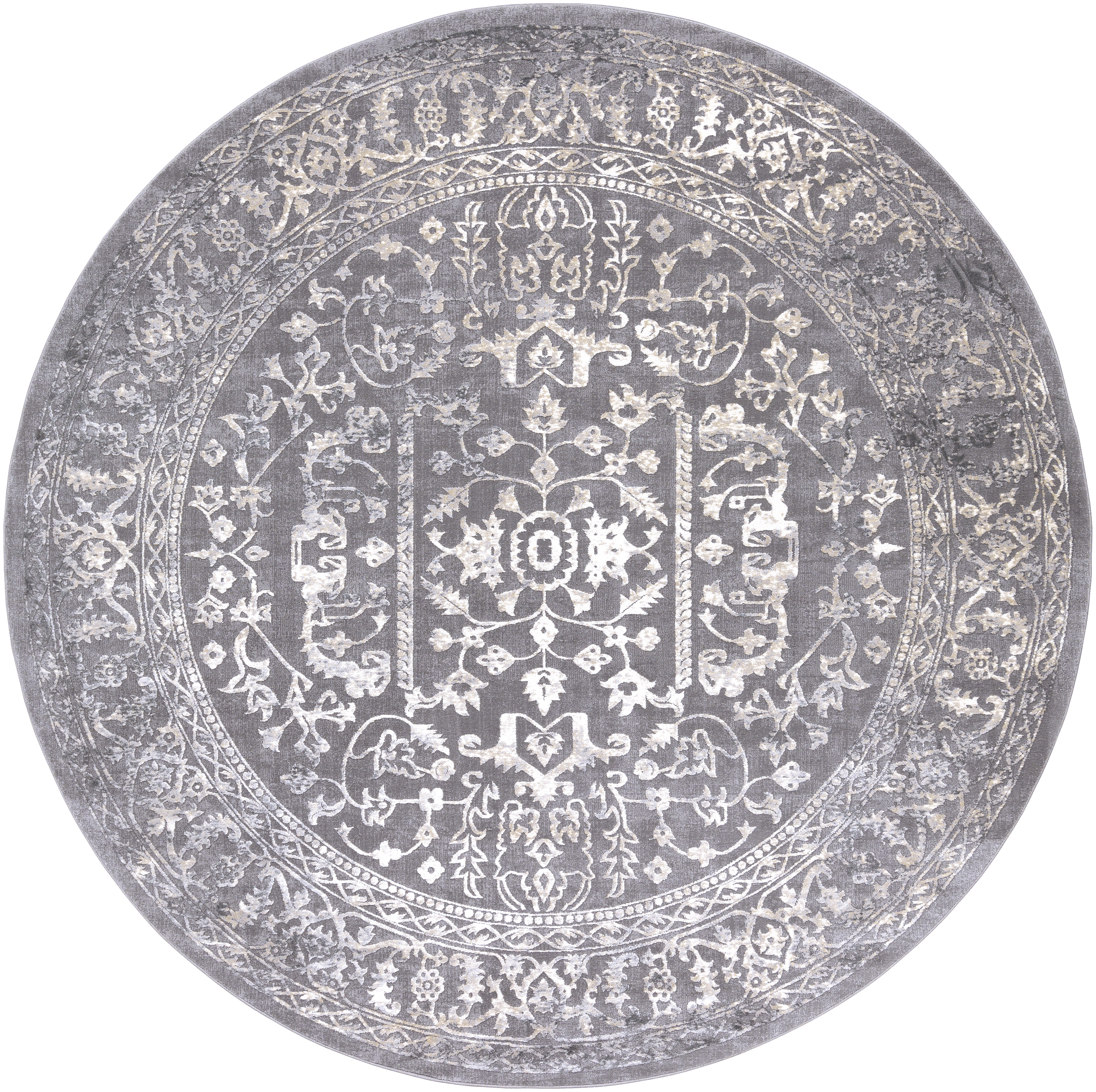 Livabliss Tibetan Gray Indoor 7'10" x 7'10" Machine Woven Rug - Image 0