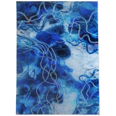 Florean Abstract Blue Area Rug - Image 0