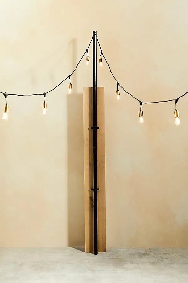 Outdoor Light Strand Pole with Brackets - Image 0