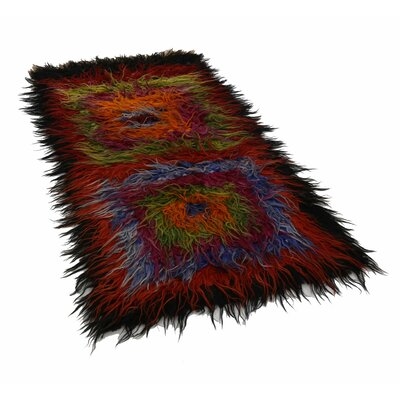 One-of-a-Kind Tribune Hand-Knotted 1960s Turkish Red/Black 3' x 6' Area Rug - Image 0