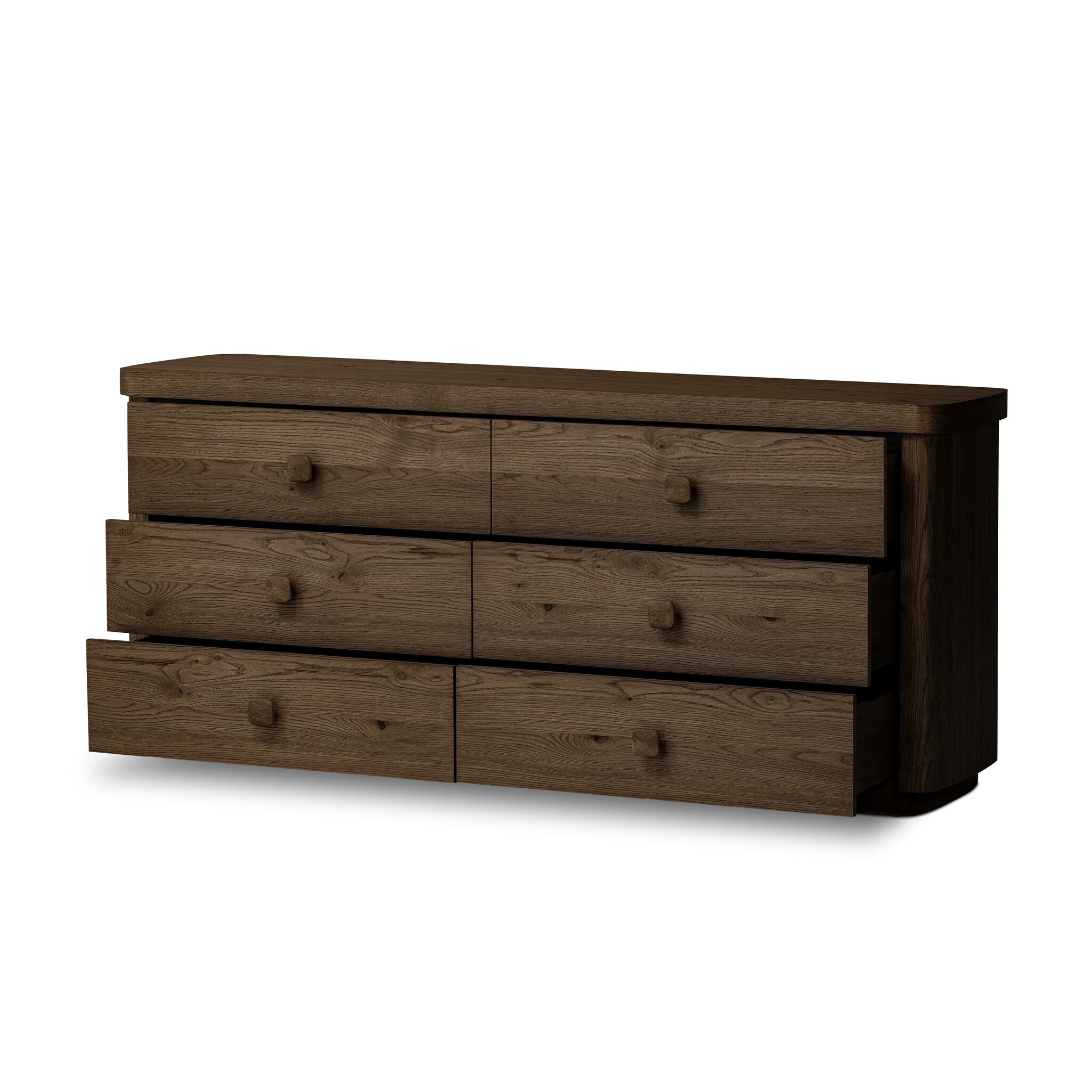Valen 6 Drawer Dresser - Rustic Brown Oak Veneer - Image 7