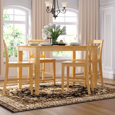 Asleigh Rubberwood Solid Wood Dining Set - Image 0