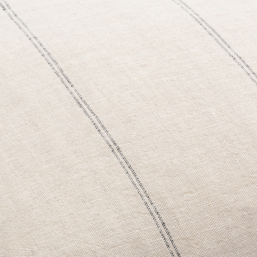 Linen Stripe Pillow, Beige & Black, 18" x 18" - Image 2
