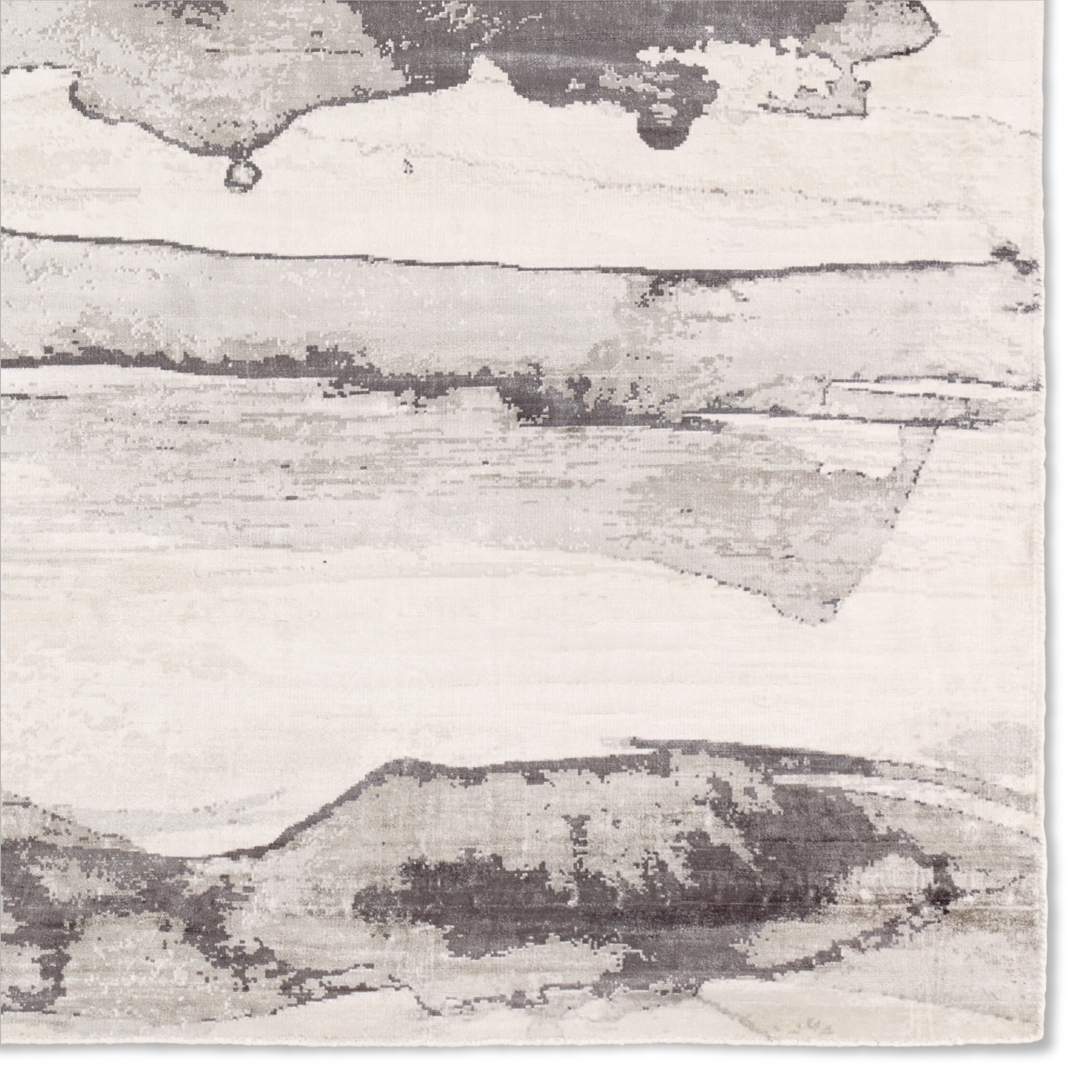 Contour SNA01 Handmade Abstract Gray and Ivory Area Rug (8'x10') - Image 3