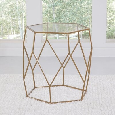 Halloway Glass Top Drum End Table - Image 0
