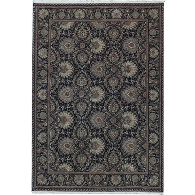 One-of-a-Kind Hand-Knotted Navy 4'9" x 6'9" Wool Area Rug - Image 0