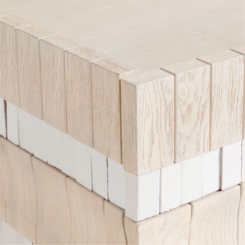 Beachcomber 80" Natural Oak Wood and White Tile Media Console by Brigette Romanek - Image 2