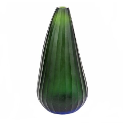 Agra Collection Green Brown 11.5'' Glass Table Vase - Image 0