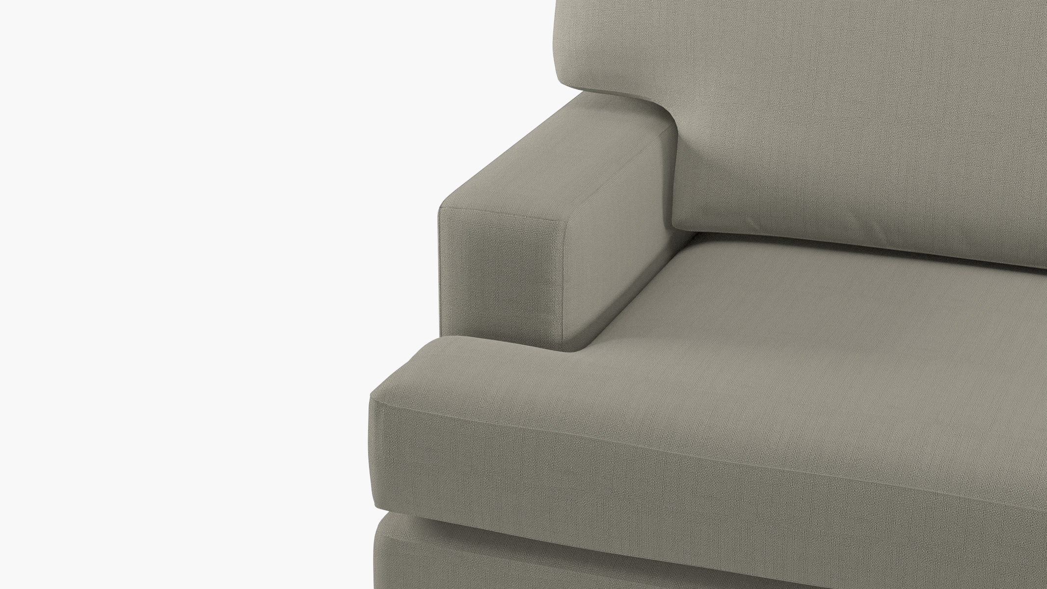 Classic Sofa, Putty Everyday Linen, Espresso with Antique Brass Caster - Image 5