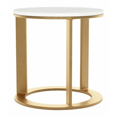 Kristin Marble Drum End Table - Image 0