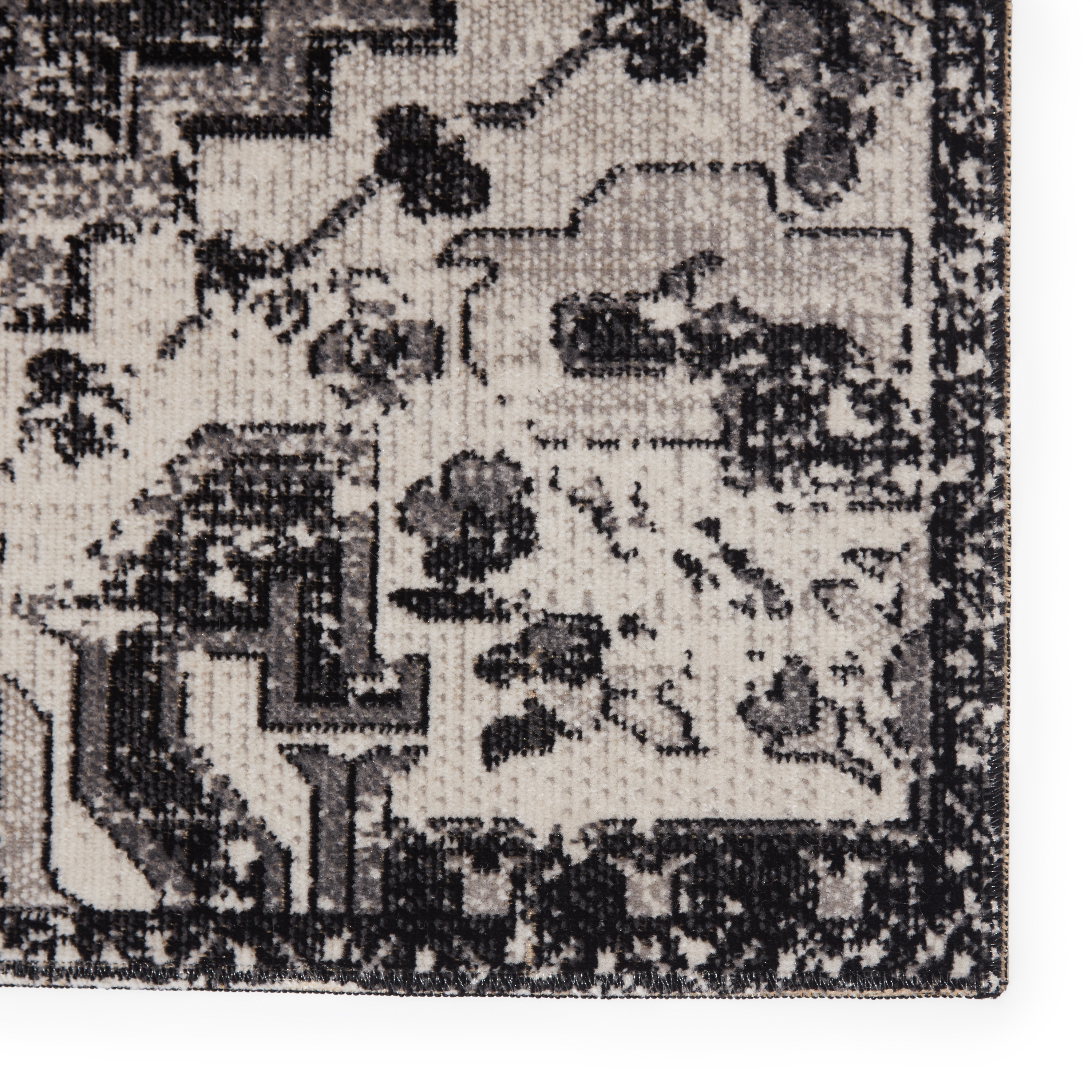 Ellery Indoor/ Outdoor Medallion Black/ Gray Area Rug (4'X6') - Image 3