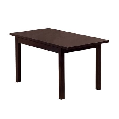 , Brown Dining Table With Rectangular MDF Frame And Block Legs, White - Image 0