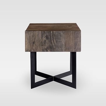 Modern Solid Wood + Iron Side Table - Image 2
