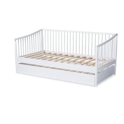 Johppah Classic And Traditional White Finished Wood Twin Size Spindle Daybed - Image 0