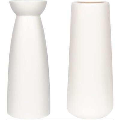 Ceramic Vase, White Vase, Vases For Flowers, White Ceramic Vase & Flower Vase(2 Packs) - Image 0