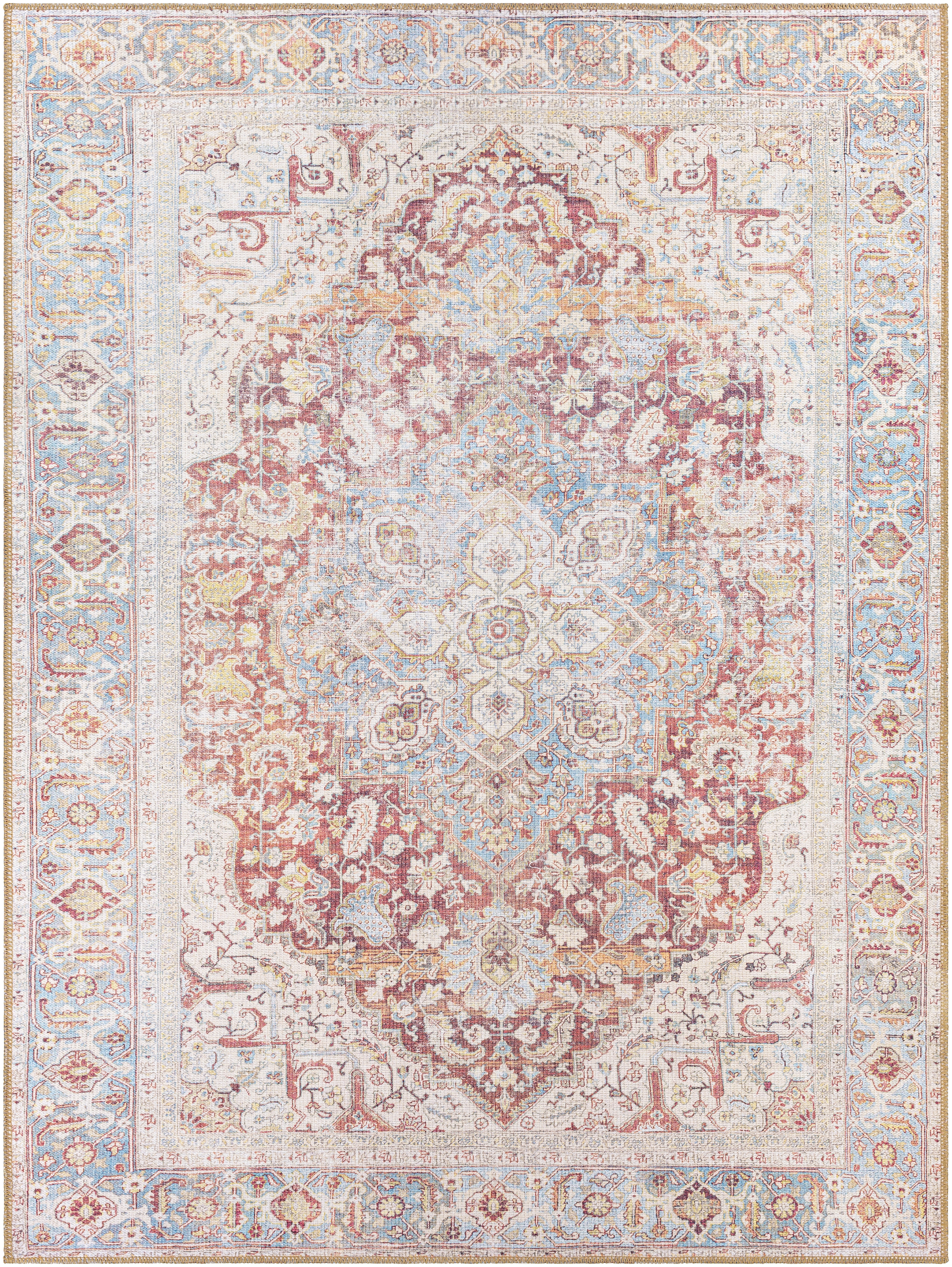 Alanya Beige Indoor 5'3" x 7' Machine Woven Rug - Image 0