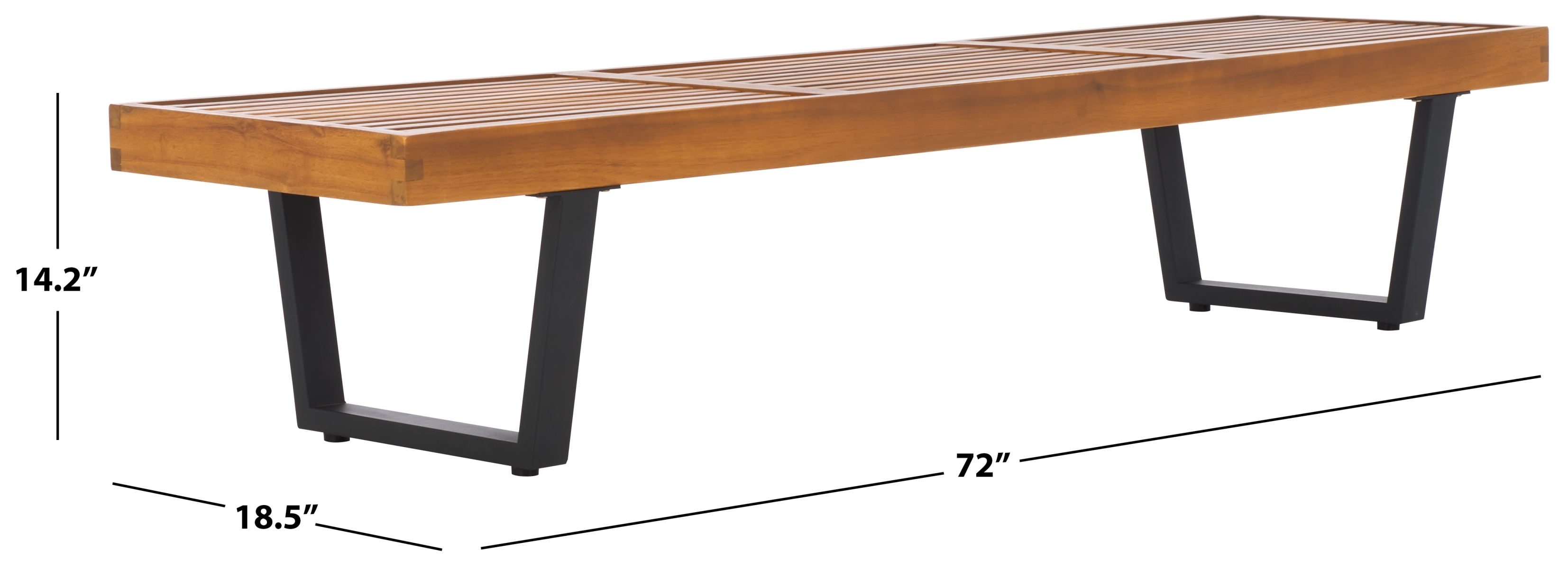 Heather Indoor-Outdoor 72" Bench - Natural/Black - Image 7