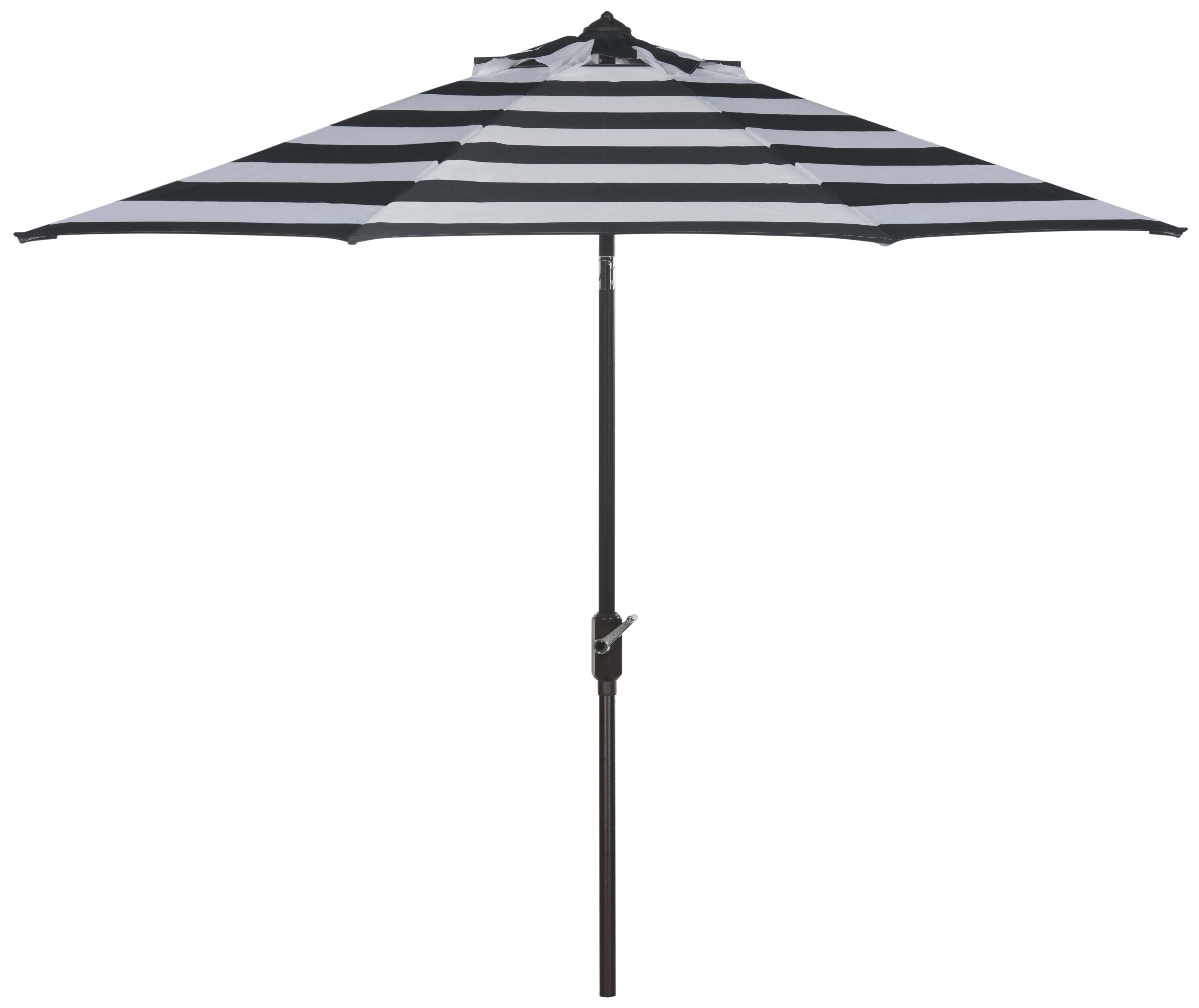 Uv Resistant Iris Fashion Line 9Ft Auto Tilt Umbrella - Black/White - Safavieh - Image 0