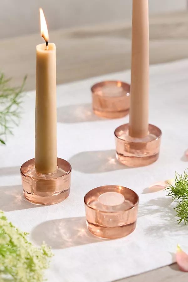 Minimalist Glass Taper Holders, Set of 4 - Image 0