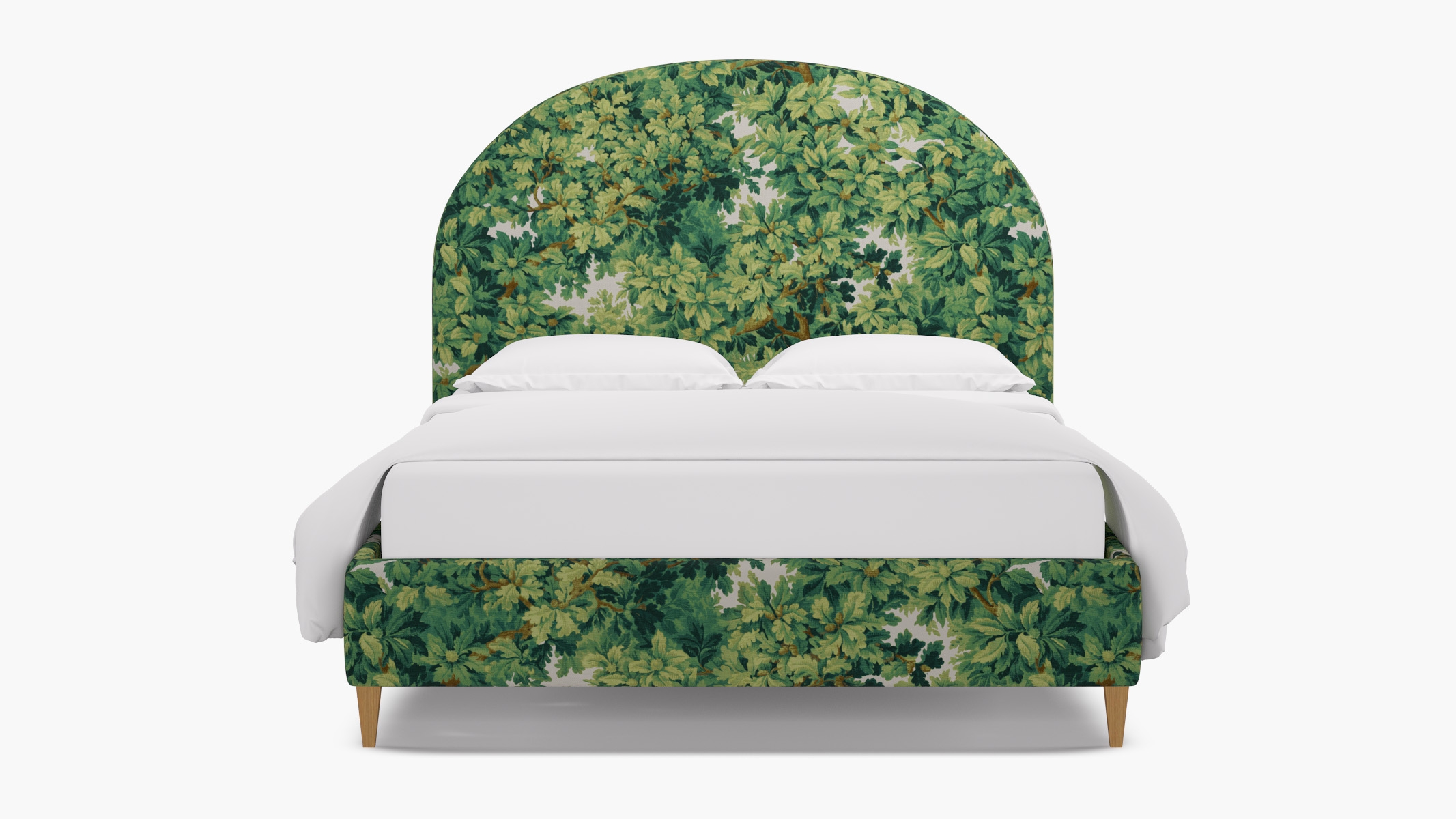 Demilune Bed, Verdure Bois De Chene, Natural Square Tapered Leg, King - Image 0