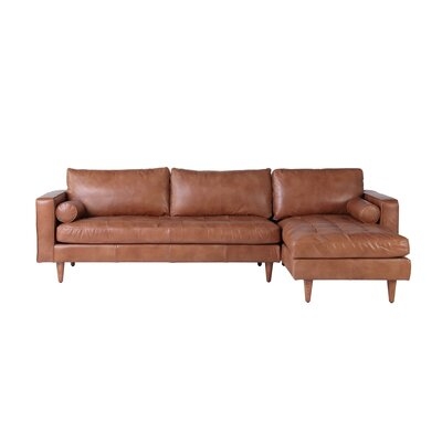 Ballera 124" Genuine Leather Right Hand Facing Sofa & Chaise - Image 0