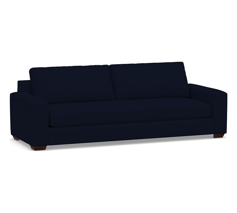 Big Sur Square Arm Upholstered Grand Sofa 105" 2X1, Down Blend Wrapped Cushions, Performance Everydaylinen(TM) Navy - Image 0